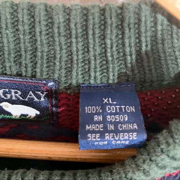 Woods & Gray Men's XL Grandpa Sweater 100% Cotton Crewneck Tight Knit - Picture 5 of 6